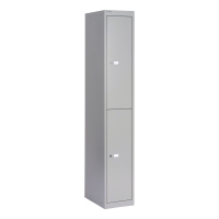 Steel Locker 2 Compartments Grey - 1802mm x 305mm x 457mm