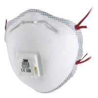 3M FFP3 DISPOSABLE RESPIRATOR MASKS WITH VALVE (8833) - BOX OF 10