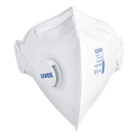 UVEX FFP1 FLATFOLD RESPIRATOR MASKS WITH VALVE - BOX OF 15