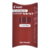 Pilot V5/V7 Hi-Tecpoint piros betét, 3 darab/csomag