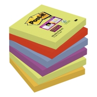 3M Post-it® 654 Super Sticky öntapadó jegyzettömb 76x76mm, színes, 6 tömb/90 lap