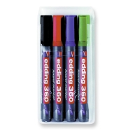 Edding 360 Bullet Tip Assorted Colour Whiteboard Markers - Wallet of 4