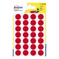 PK168 AVERY PSA15R DOT LABELS DIA5MM RED