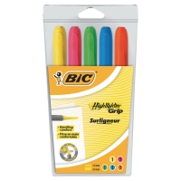 Bic Grip szövegkiemelő, 5 szín/csomag