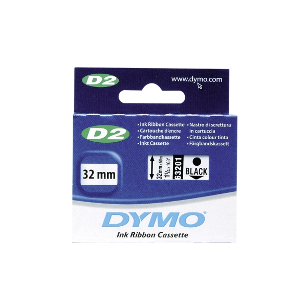 DYMO PC10 TAPE 32MM BLACK