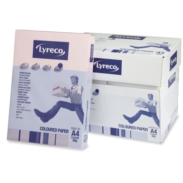 LYRECO PASTEL TINTED PINK A4 PAPER 80GSM - PACK OF 1 REAM (500 SHEETS)