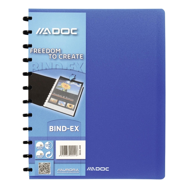 ADOC DISPLAY BOOK 30 POCKETS BLUE