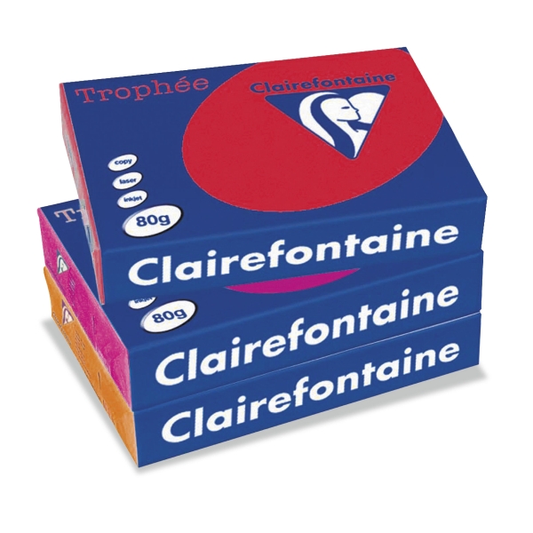 Clairefontaine Trophée 1782 coloured paper A4 80g intense red - pack of 500