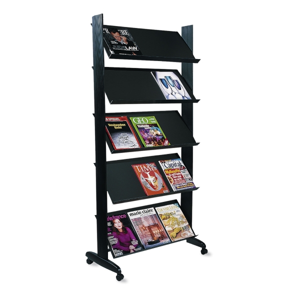 Free standing literature display 5 shelves for 15 A4-documents