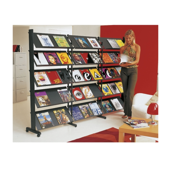 Free standing literature display 5 shelves for 15 A4-documents