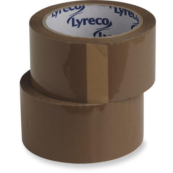 LYRECO PACKAGING TAPE PP 50MM X 66M BROWN - 43 MICRONS - PACK OF 6