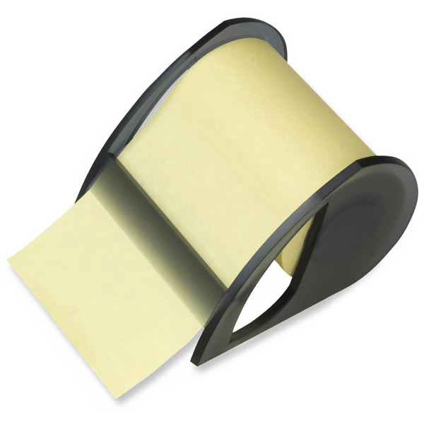 LYRECO ROLONOTE REPOSITIONABLE NOTES ON ROLL YELLOW 68MM X 10M