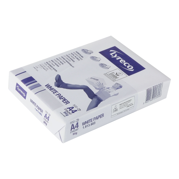 Lyreco White A4 Paper 90gsm - Box of 5 Reams (5 X 500 Sheets of Paper)