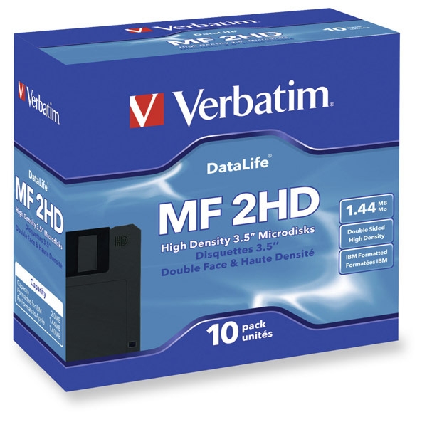 BX10 VERBATIM MF2-HD 3.5'DISKETTE HD DOS