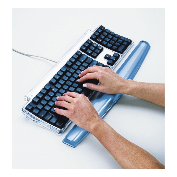 Fellowes 91137 crystal gel keyboard wrist rest blue