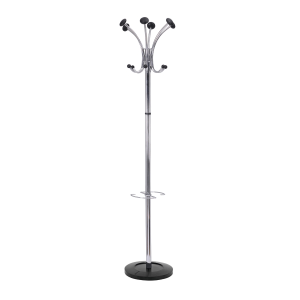 Alba Chromy coat stand chromed 6 coat pegs