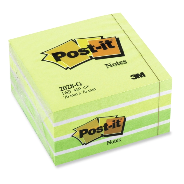 3M Post-it® 2028 Samolepiace bločky v kocke 76x76mm, zelené, bal. 450 líst