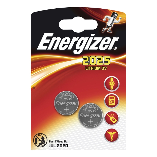 Energizer Cr2025 Watch Battery - Pack Of 2