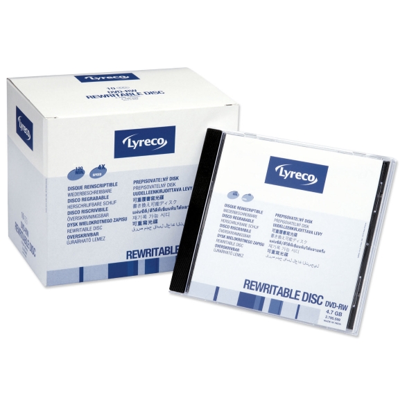 LYRECO DVD-RW 4.7GB 4X - PACK OF 10