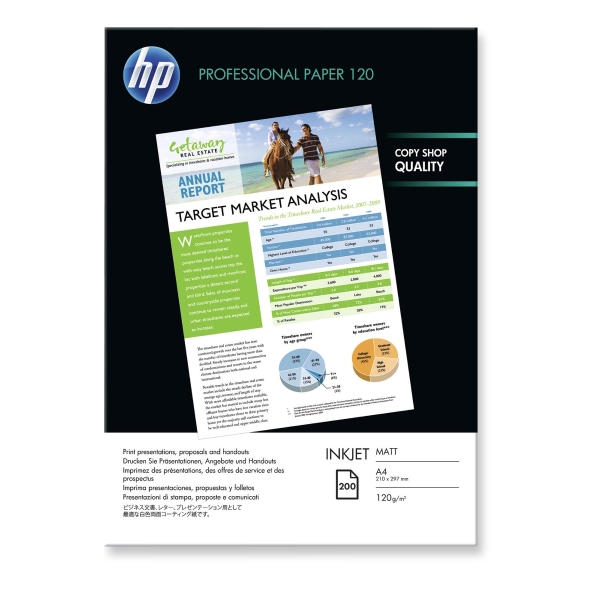 HP Professional Q6593A Inkjetpapier, A4, 120 g/m², matt, 200 Blatt