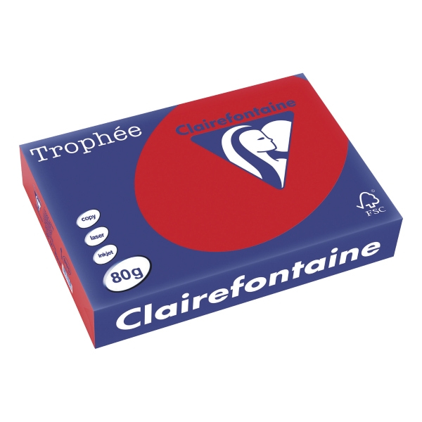 Clairefontaine Trophée 8175 coloured paper A4 80g coral red - pack of 500 sheets