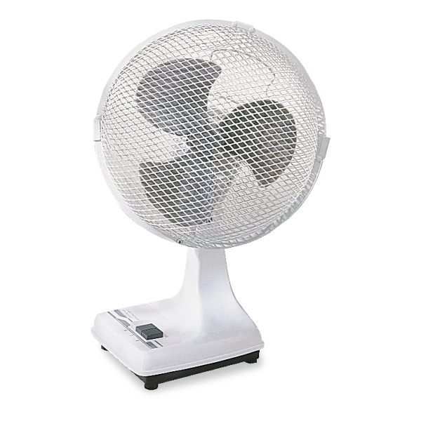 Stolní ventilátor, průměr 23 cm, bílá barva