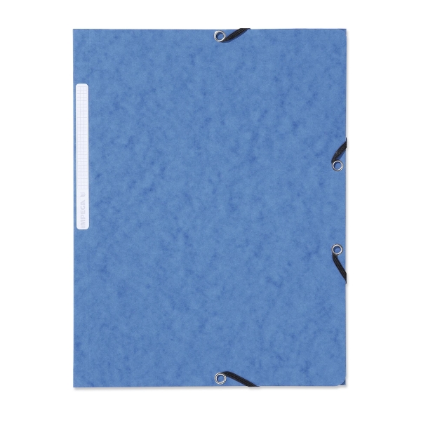 Lyreco 3-flap folder cardboard 390g blue - pack of 10