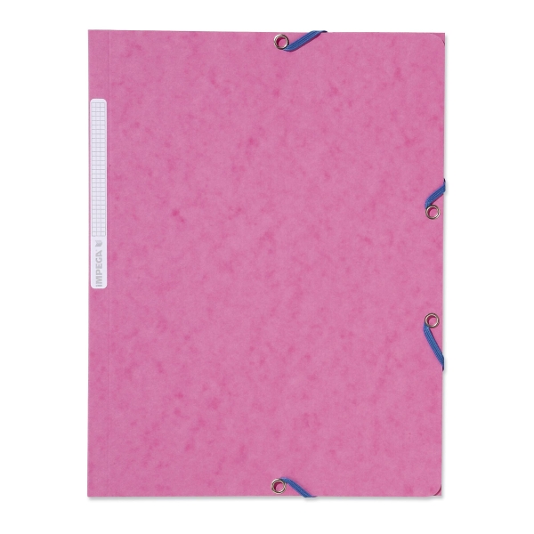 Lyreco 3-flap folder cardboard 390g fuchsia - pack of 10