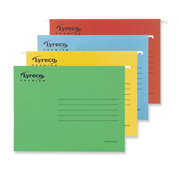 LYRECO PREMIUM SUSPENSION FILE F/CAP YELLOW - BOX OF 50