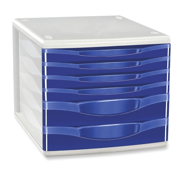 Lyreco 6-drawer unit blue