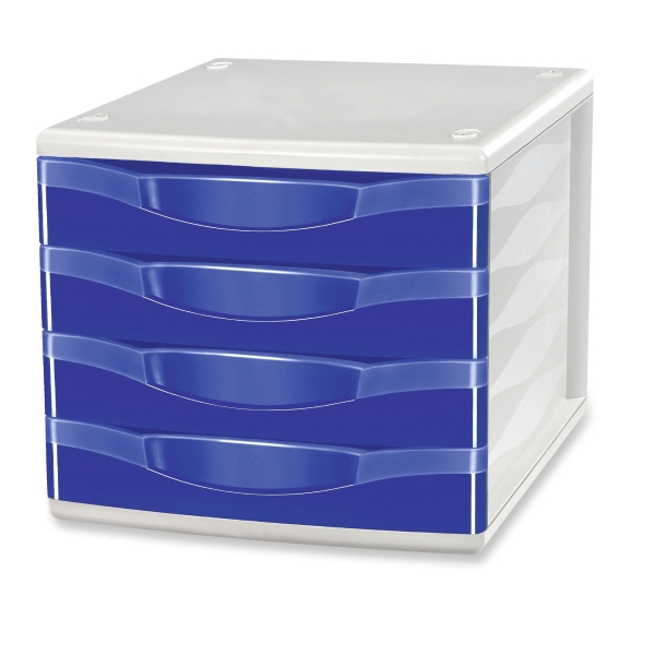 Lyreco 4-drawer unit blue