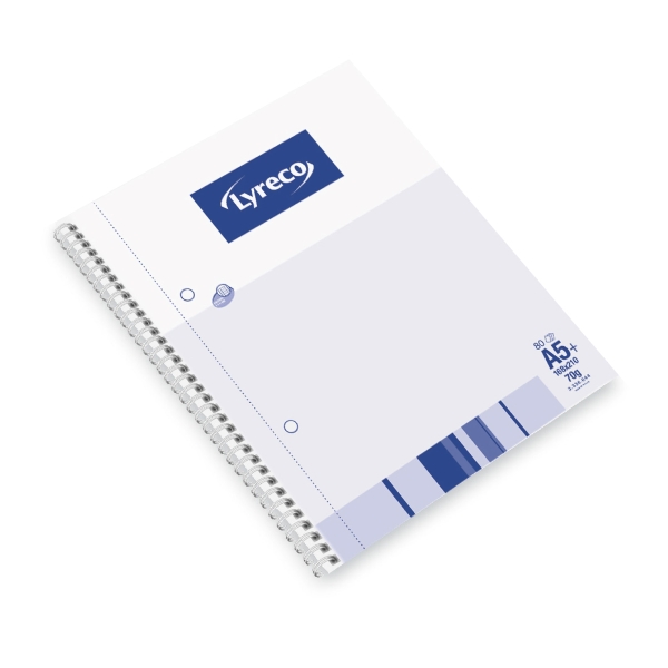 Lyreco Notebook A5 80 Sheet, 70g, 5x5 double wire