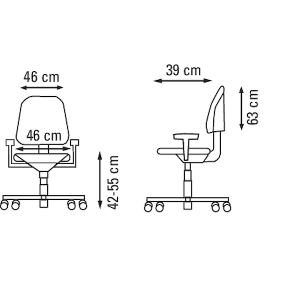 Prosedia Younico 2452 chair with synchrone mechanism blue