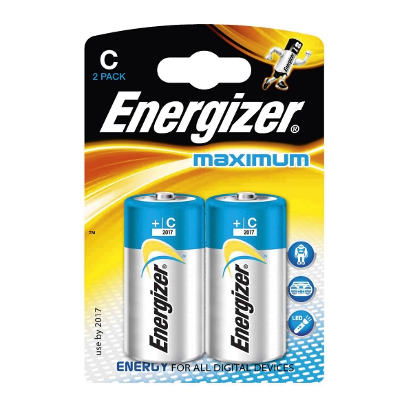 ENERGIZER ALKALINE MAXIMUM  LR14/C - PACK OF 2