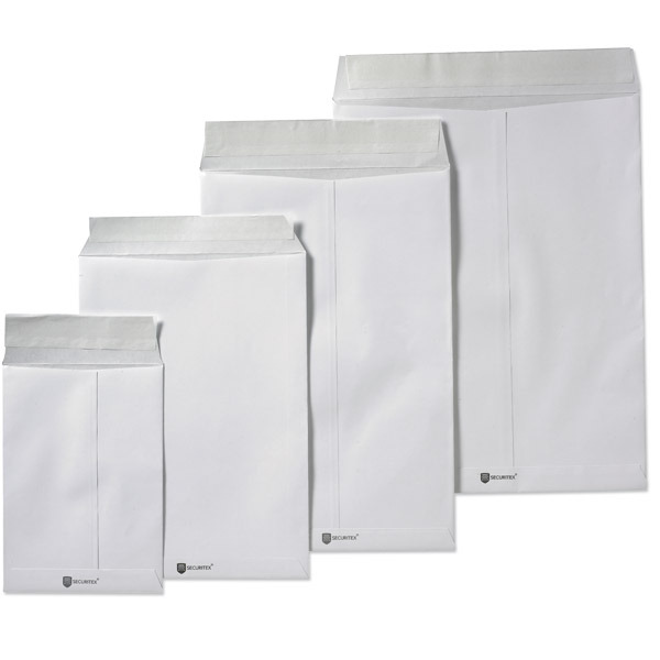 SECURITEX TEAR RESISTANT POCKET 130G C4 WHITE - PACK OF 50