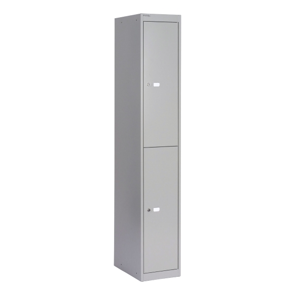 Steel Locker 2 Compartments Grey - 1802mm x 305mm x 457mm