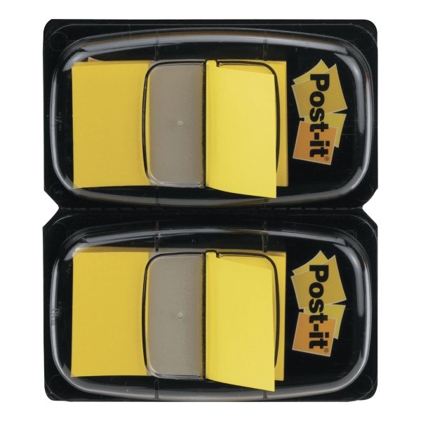 Post-It Index Dual Pack 25 X 44mm Yellow - 2 Dispensers of 50