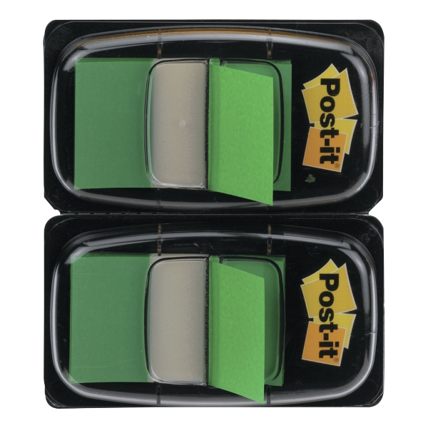 Post-It Index Dual Pack 25 X 44mm Green - 2 Dispensers of 50