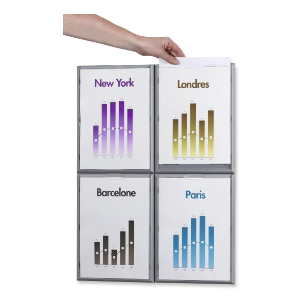 Paperflow 4066 Information Display A4 Size - Grey - Pack Of 4