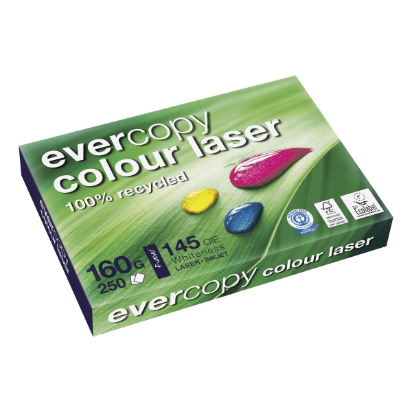 Evercopy Colour Laser újrahasznosított papír, fehér, A4, 160 g/m², 250 ív/csomag