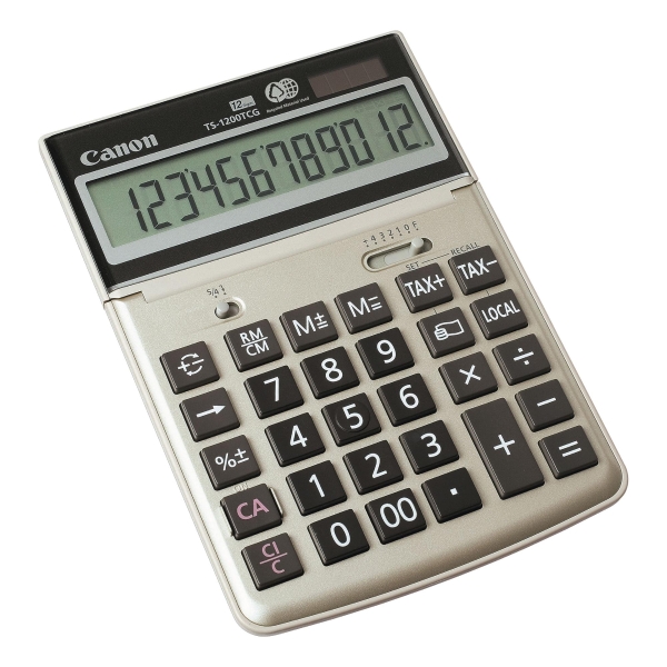 Canon Ts-1200 Tcg 12-Digit Desktop Calculator Silver