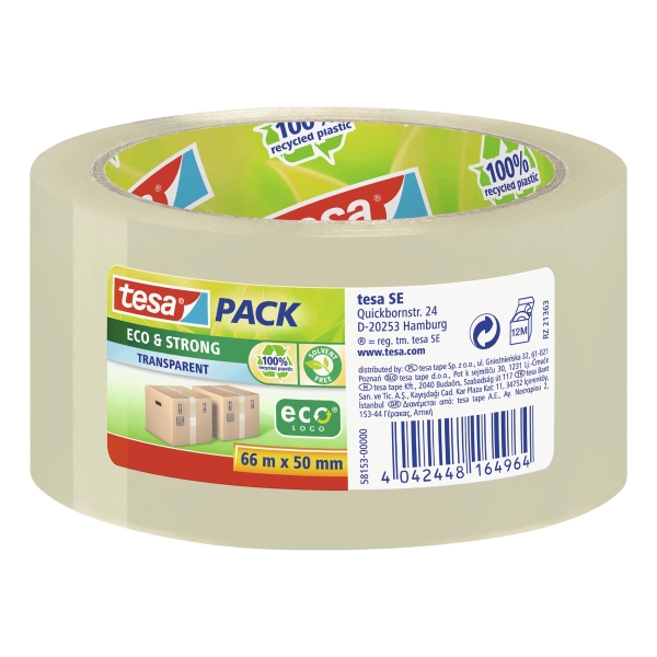 Tesa Eco&Strong Packaging Tape Transparent 50Mmx66M