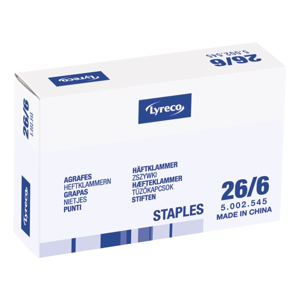 LYRECO STAPLES 26/6 - BOX OF 5000