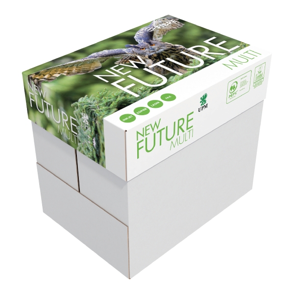 Caixa de 5 pacotes de 500 folhas papel FUTURE Multitech A4 de 75g/m2 branco