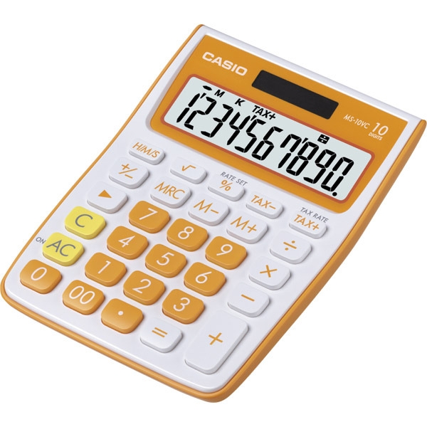 Calculadora de secretária CASIO MS-10VC 10 digitos cor laranja