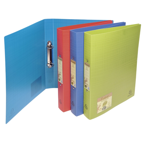 Exacompta Forever Recycled PP A4+ Ring Binder, 2 Rings, 40mm, Assorted, Pack 10