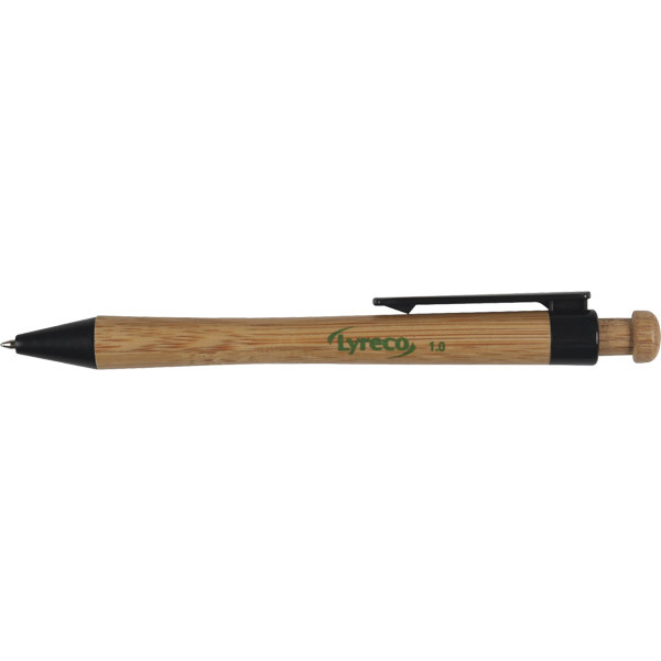 LYRECO BAMBOO RETRACTABLE BALLPOINT PEN 1MM BLACK