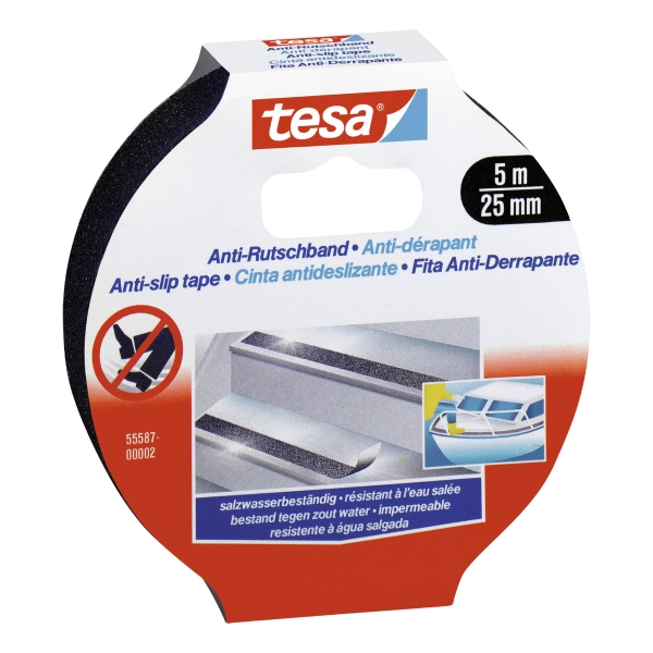 Tesa Anti-Slip Stair Tape 5Mx25mm Black