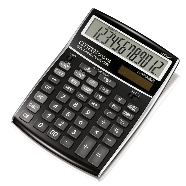 CITIZEN CCC-112  CALCULATOR COST MANAGER 12 DIGITS BLACK