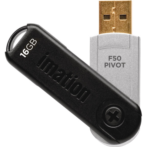 Imation Defender F50 swivel USB stick 24-5MB/sec - 16GB